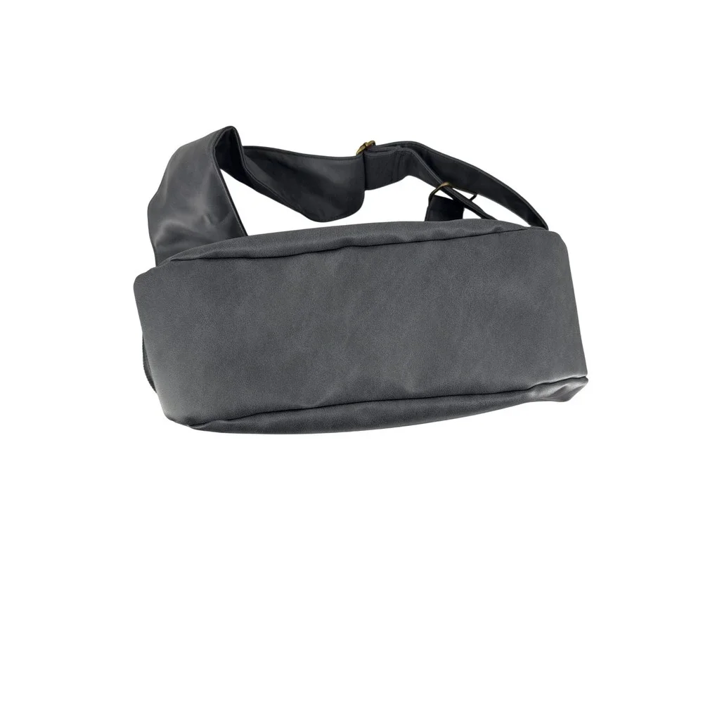 Noah & Paw Pet Carrier Sling Charcoal Grey Vegan Leather Faux Fur Small Dog Cat
